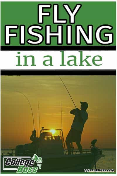 fly fishing in a lake